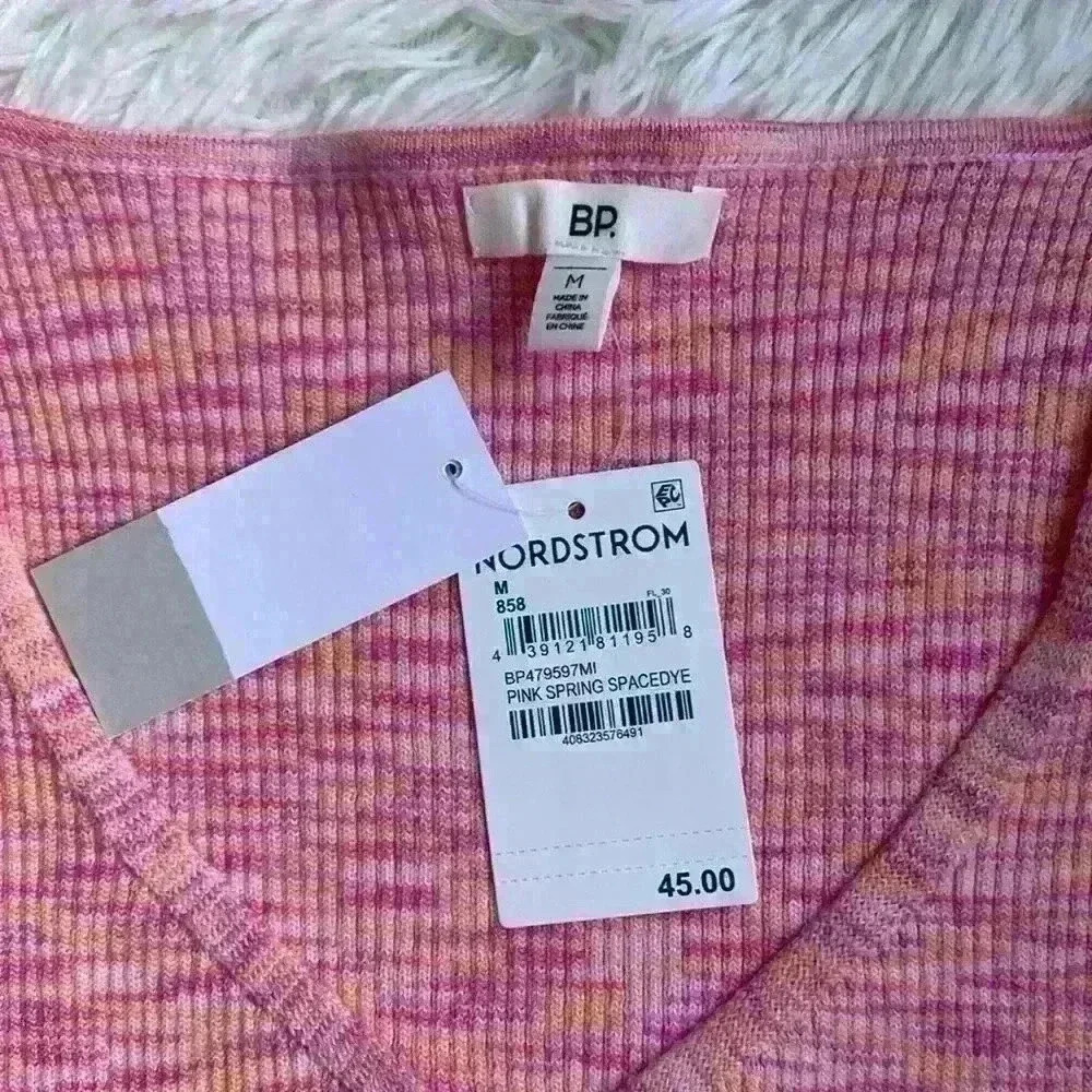 BP Nordstrom’s Pink Space dye cardigan. Size Medium. NWT. - Picture 2 of 5